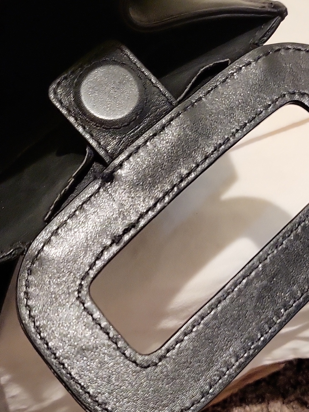 Maje Structured Croc-Embossed Top-Handle Bag in Black - Picture 8 of 10
